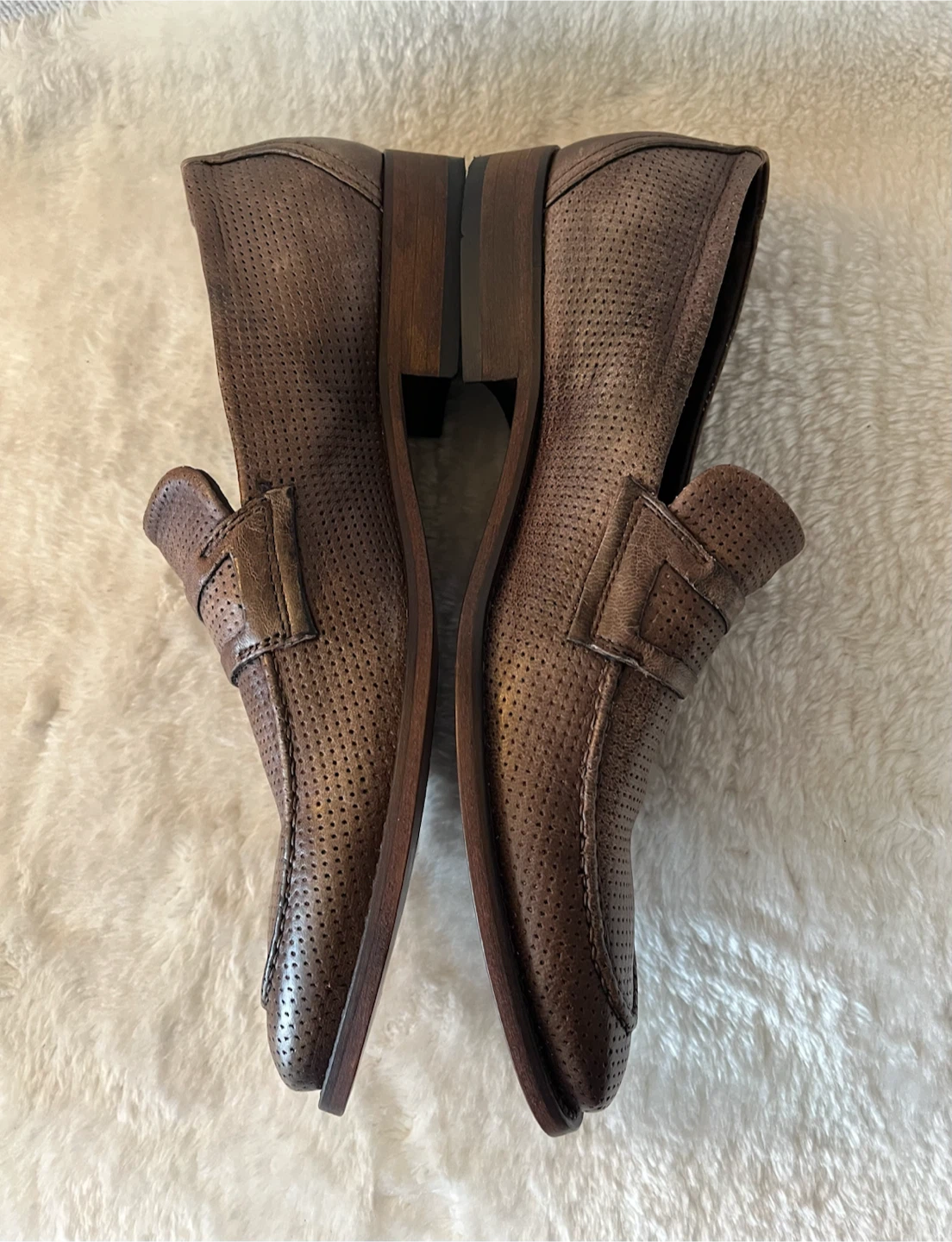 Rossini Brown Perforated Leather Loafers - photo 5