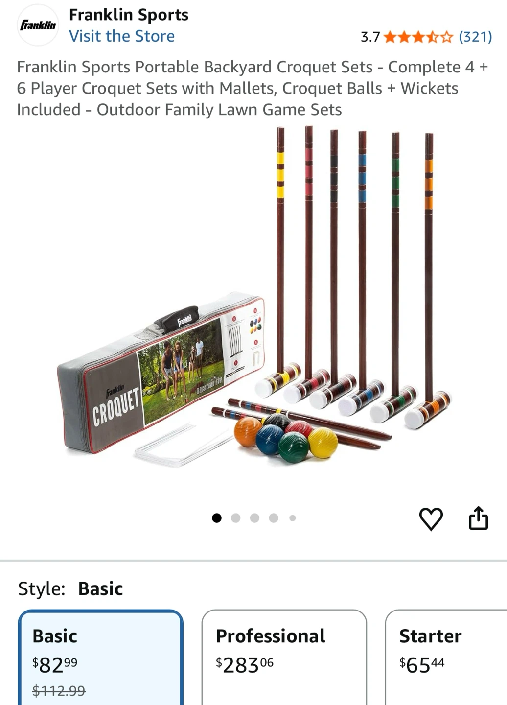 Franklin Sports Portable Backyard Croquet Set - photo 4