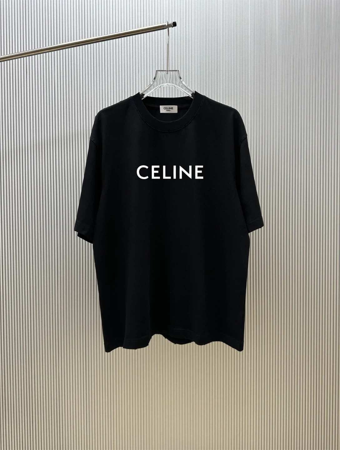 CELINE Black Cotton T-Shirt