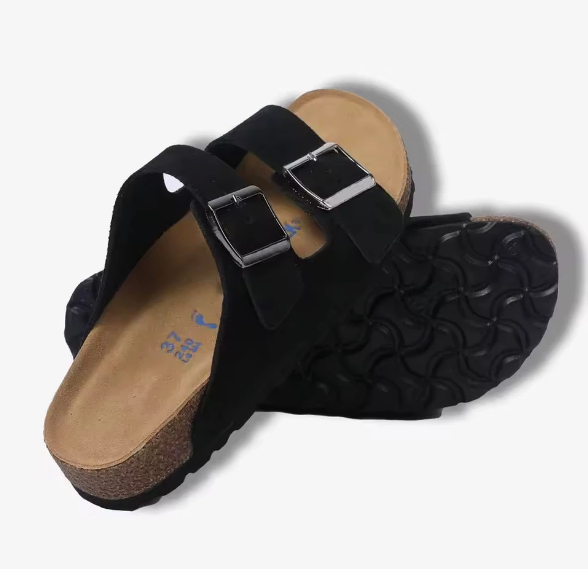 Birkenstock Arizona Sandals Black Suede Size 38