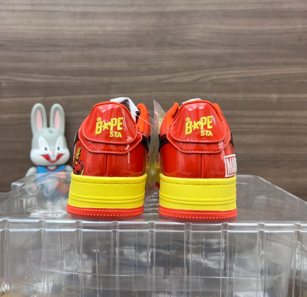 BAPE Marvel Air Force 1 Style Sneakers Red/Yellow - photo 3