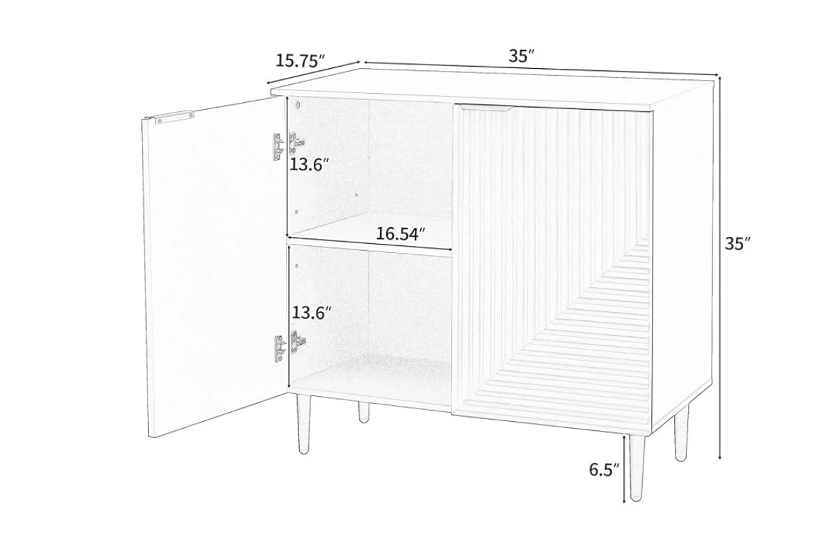 Black Side Cabinet with Adjustable Shelves - photo 4