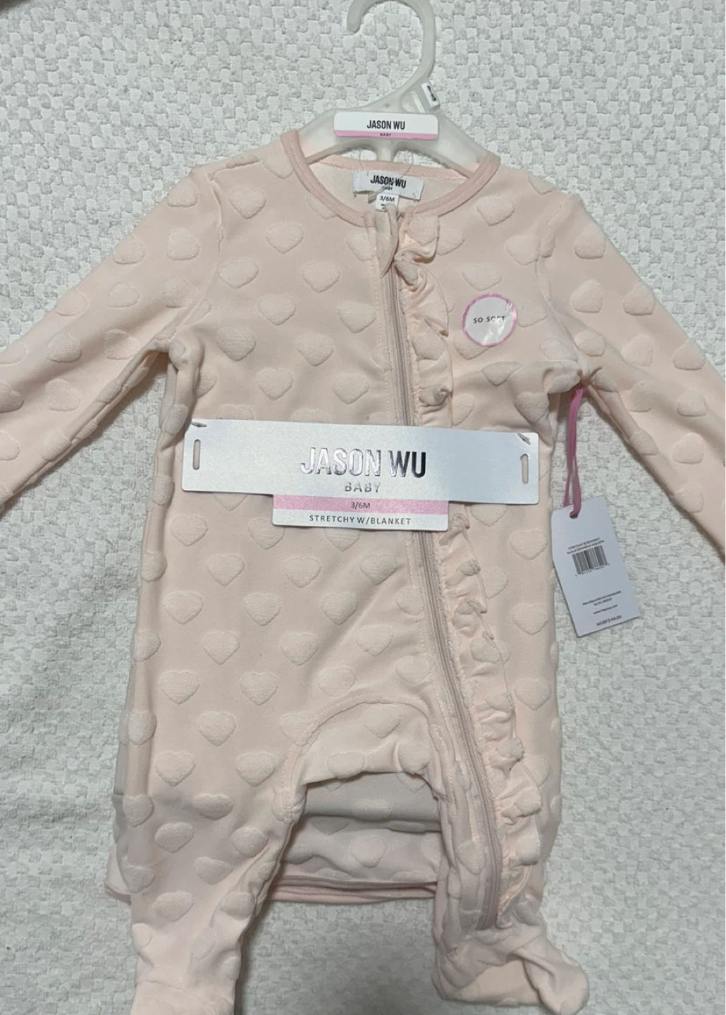Jason Wu Baby Pink Heart Footie Pajamas