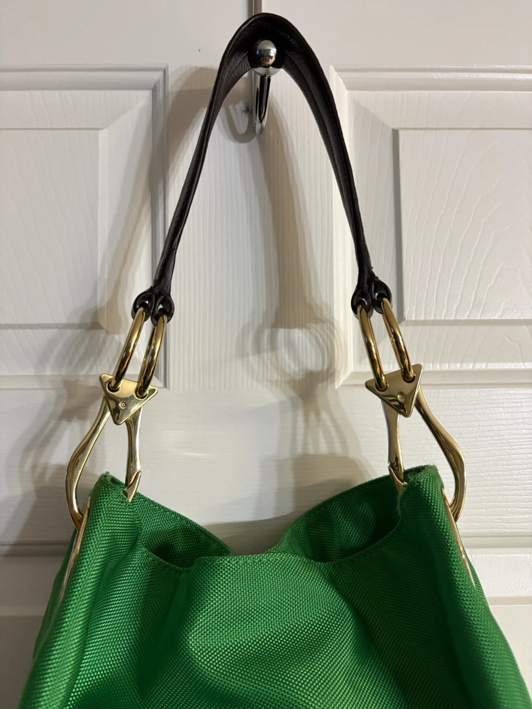 JPK Paris 75 Green Nylon Hobo Bucket Tote Bag - photo 2