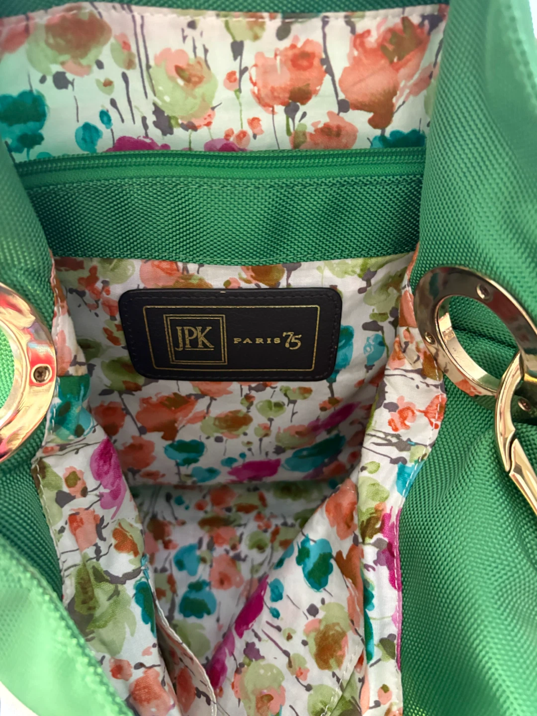 JPK Paris 75 Green Nylon Hobo Bucket Tote Bag - photo 3