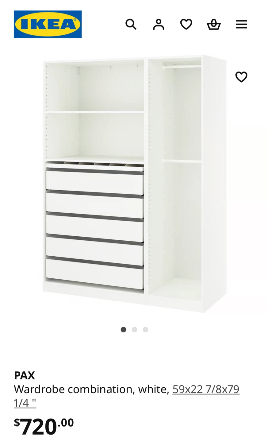 IKEA PAX Wardrobe Combination - White