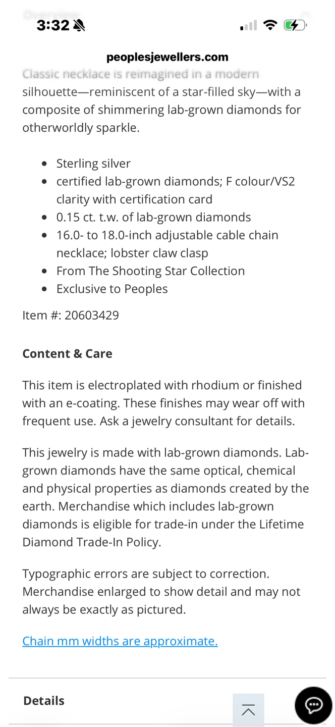 Peoples Jewellers Sterling Silver Lab-Grown Diamond Necklace - photo 4