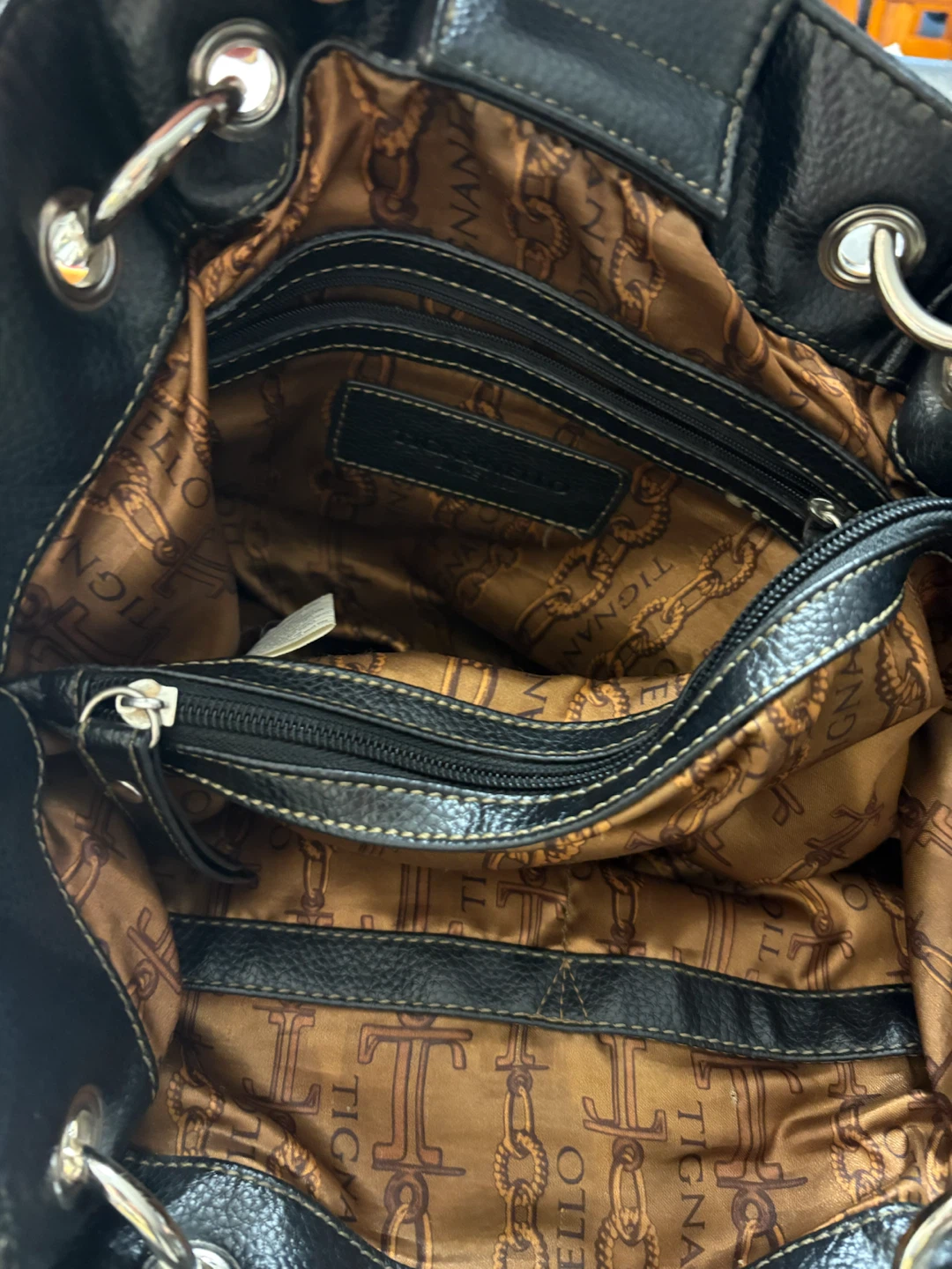 Tignanello Black Pebbled Leather Shoulder Bag - photo 3