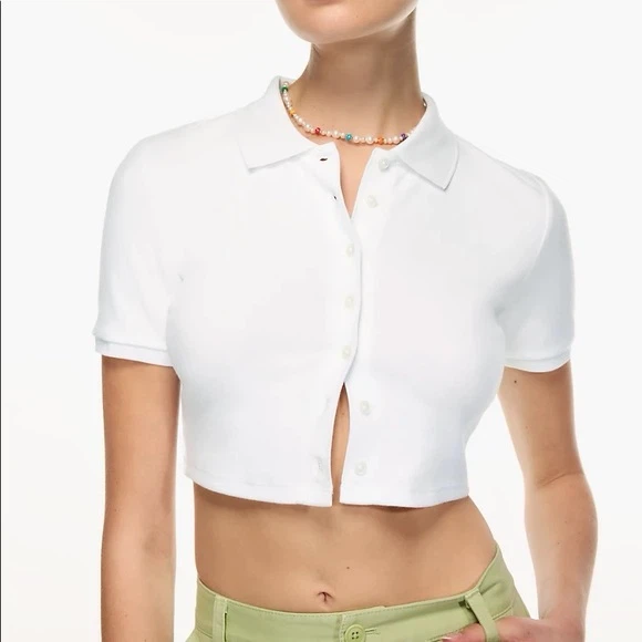 Aritzia Sunday Best Cropped Polo Top - size xs