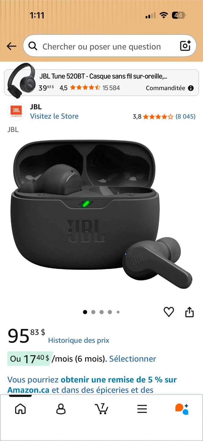JBL Vibe Beam True Wireless Earbuds