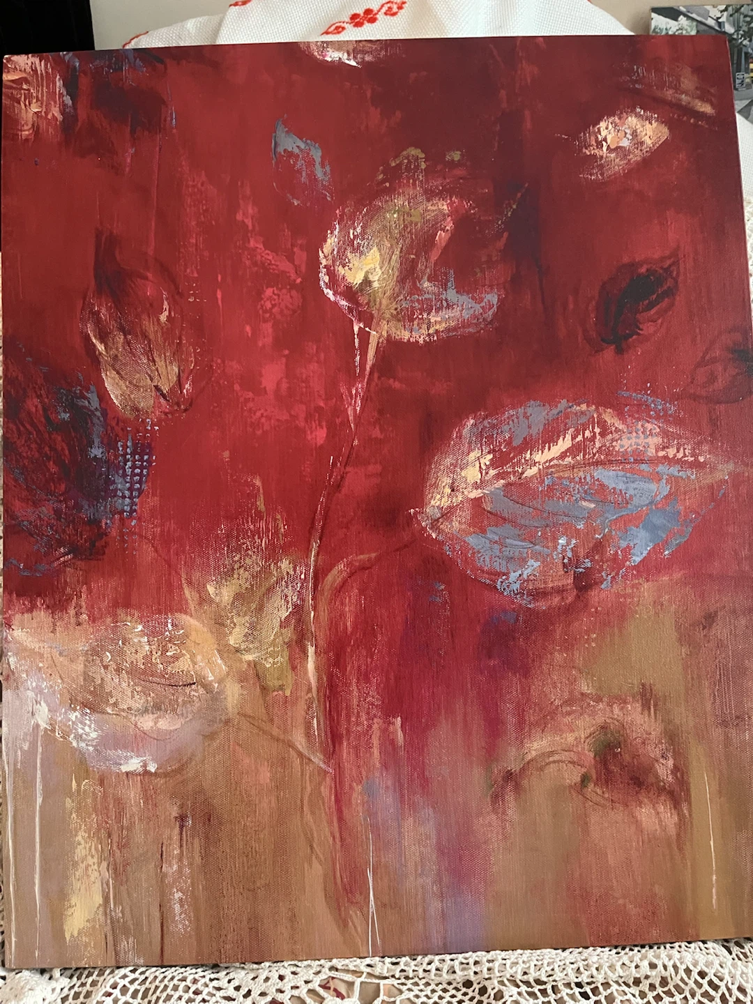 Abstract Floral Canvas Wall Art, 18x24x1.5
