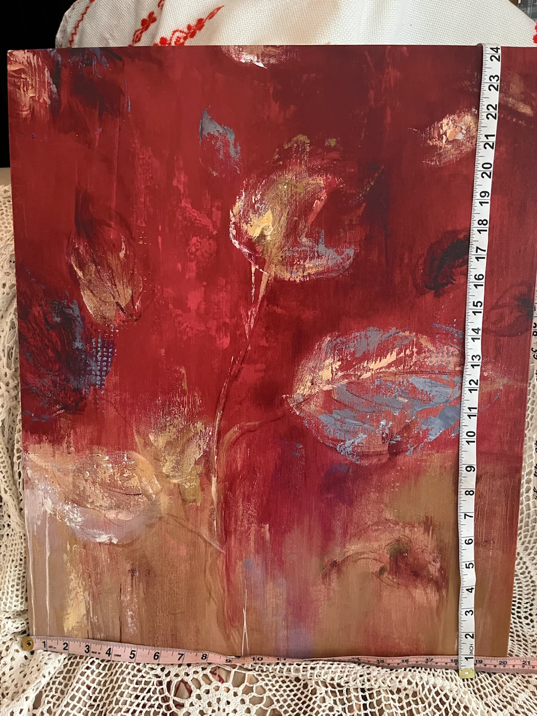 Abstract Floral Canvas Wall Art, 18x24x1.5 - photo 2