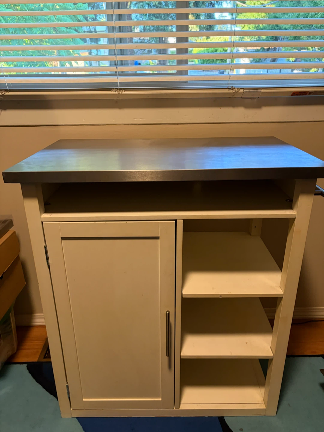 Kitchen Cart with Cabinet and Shelving