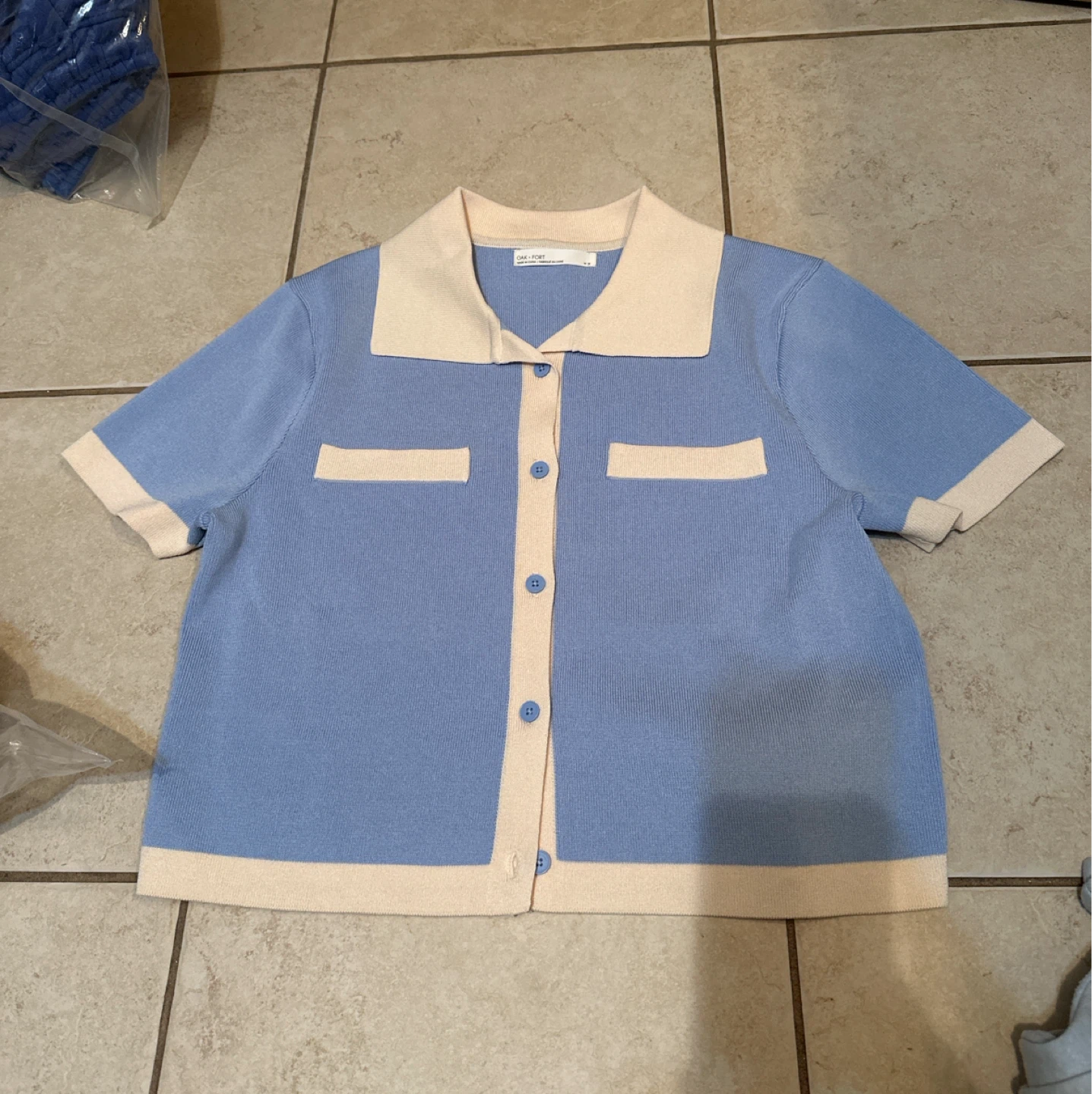OAK + FORT Knit Button-Up Shirt