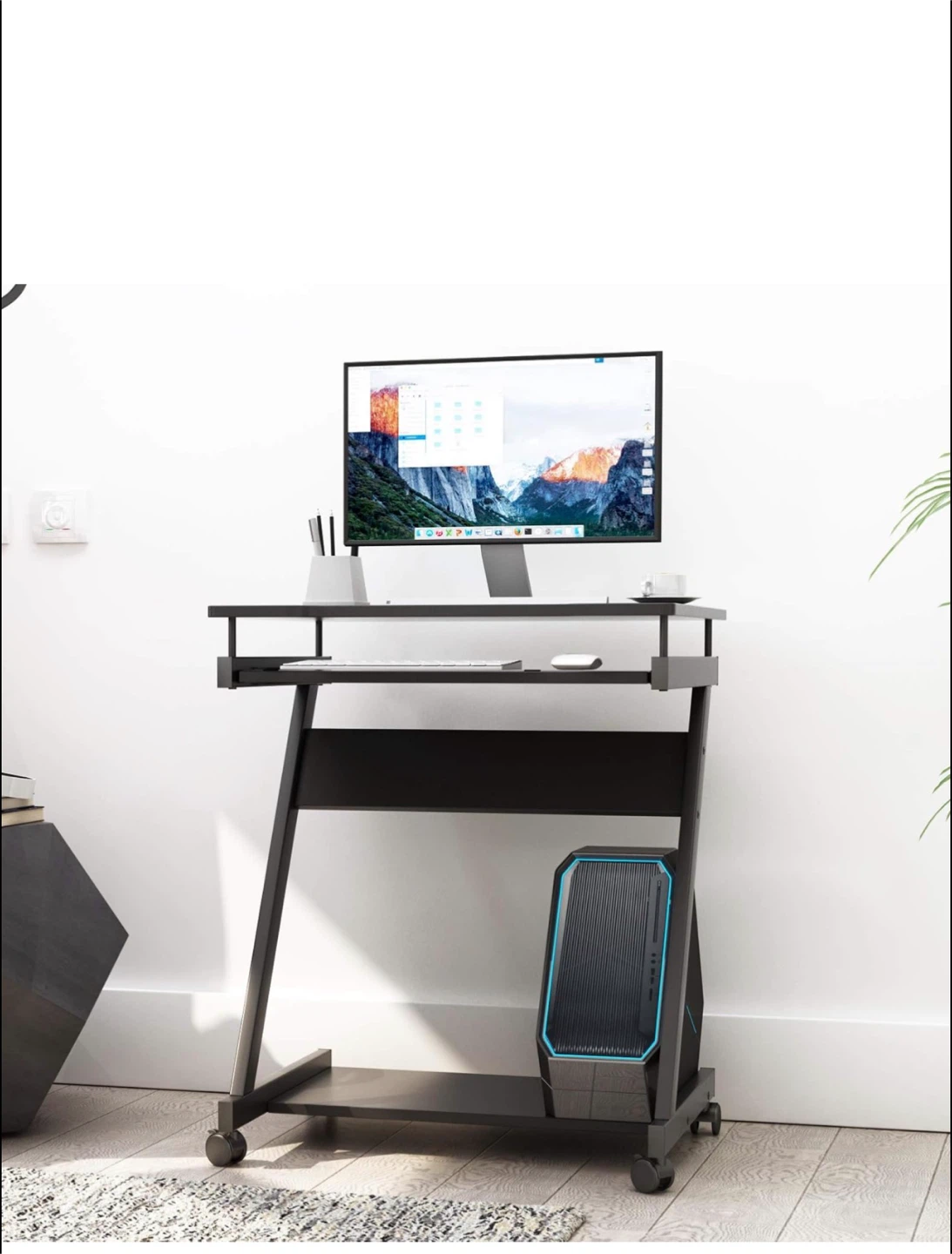 Computer desk-Small rolling work station - photo 2