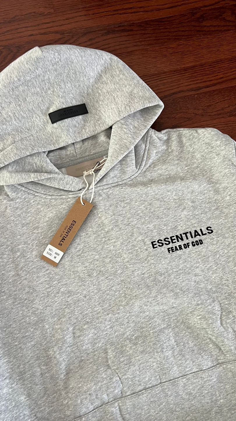 ESSENTIALS Fear of God Hoodie - Grey - Size Medium - photo 3