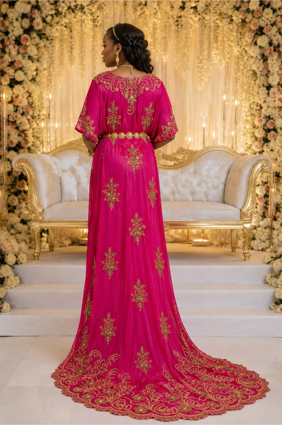 Vibrant Fuchsia Pink Somali Bridal Dirac - Free Size - photo 2