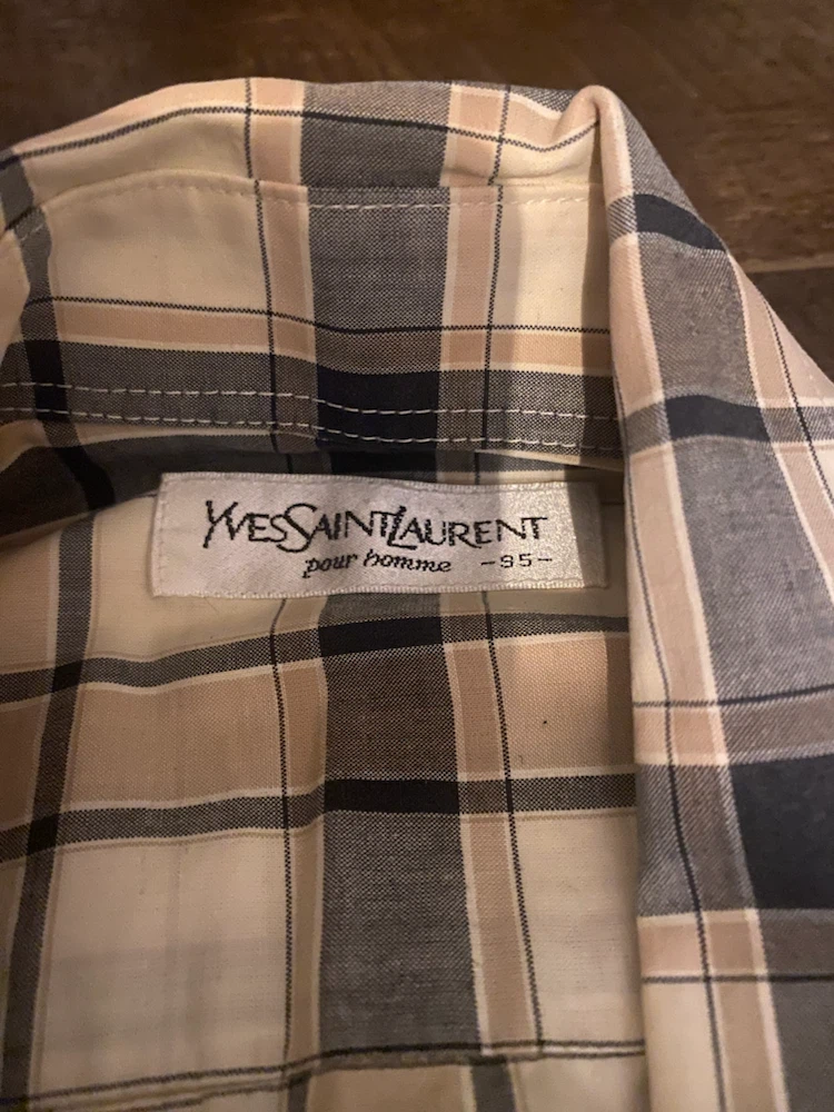 Yves Saint Laurent Men's Plaid Short Sleeve Button-Up Shirt - photo 2