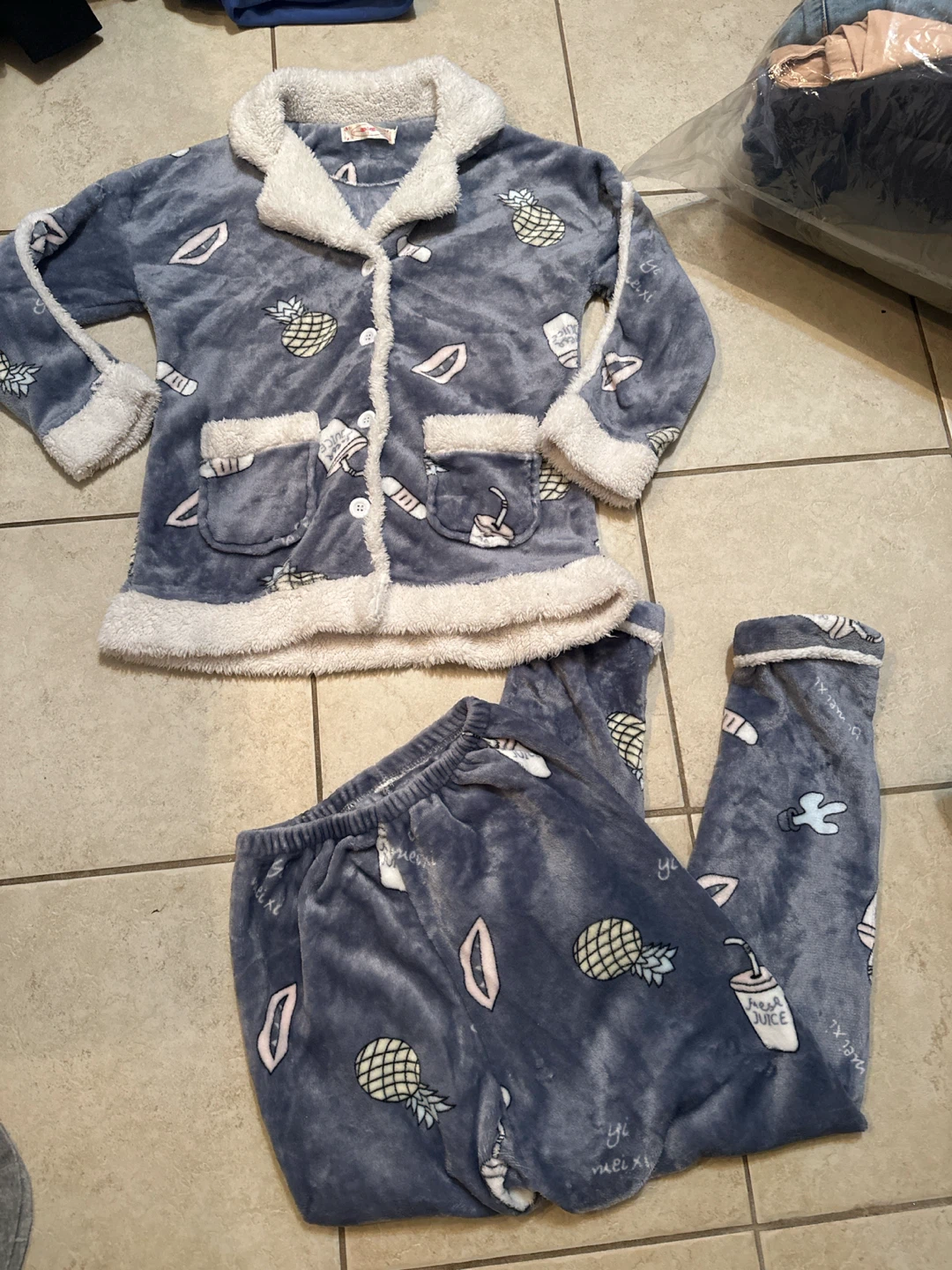Fluffy Pajama Set kids/womens xs