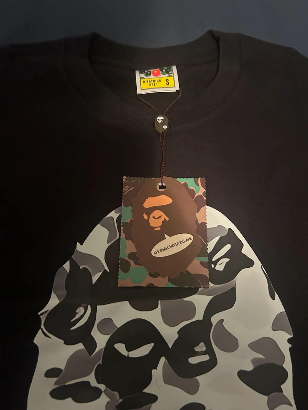 A Bathing Ape T-Shirt - Black Camo Head - Size S - photo 2