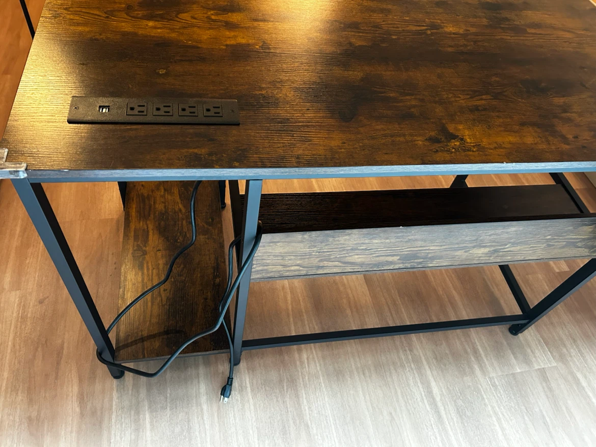 Computer Desk with Built-in Power Strip - photo 5