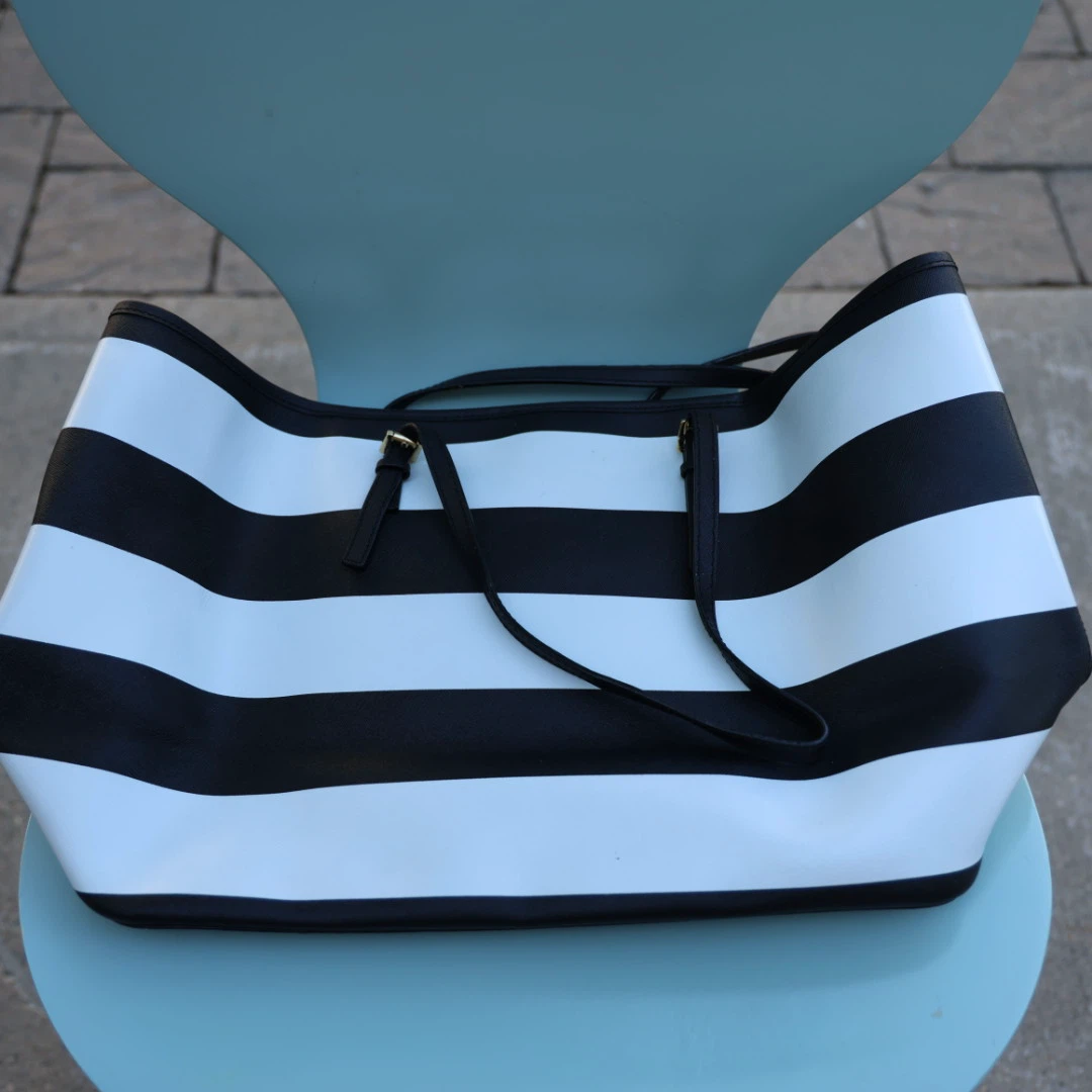 Michael Kors Tote Bag - Black and White Stripes - photo 3