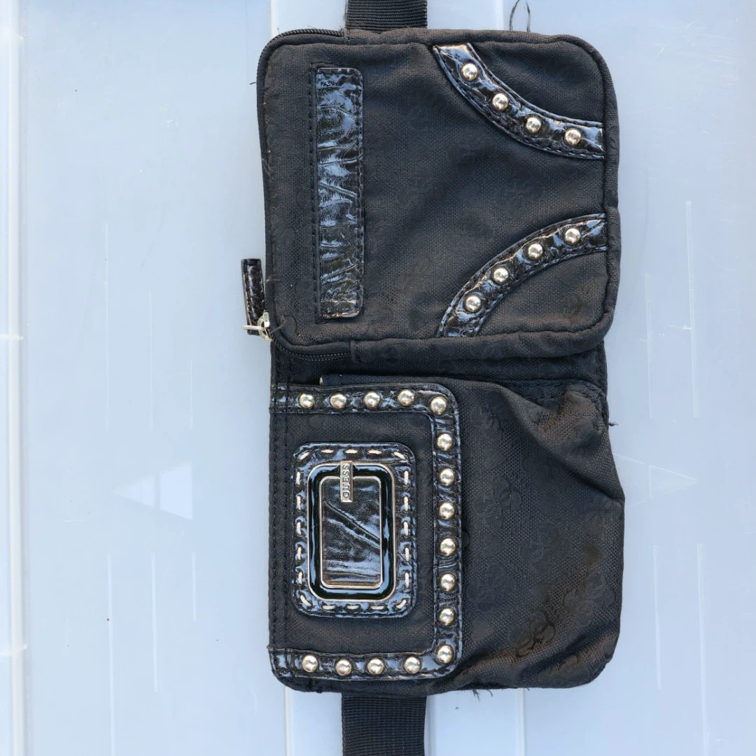 Guess Black Canvas Belt Bag