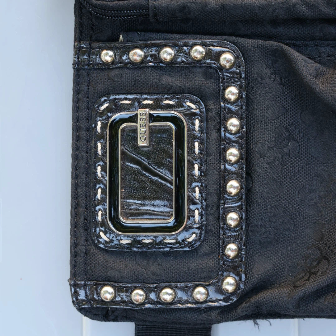 Guess Black Canvas Belt Bag - photo 2