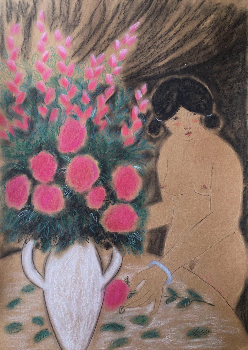 Original Artwork - Woman with Flowers