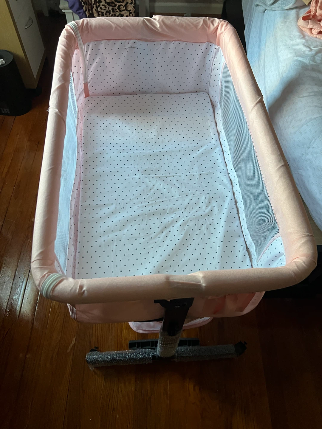 Pink Bassinet with Mosquito Net