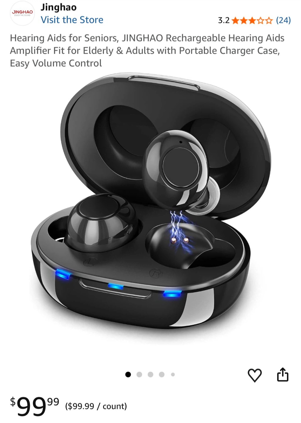 Hearing Aids for Seniors, JINGHAO Rechargeable /Amplifier - photo 3