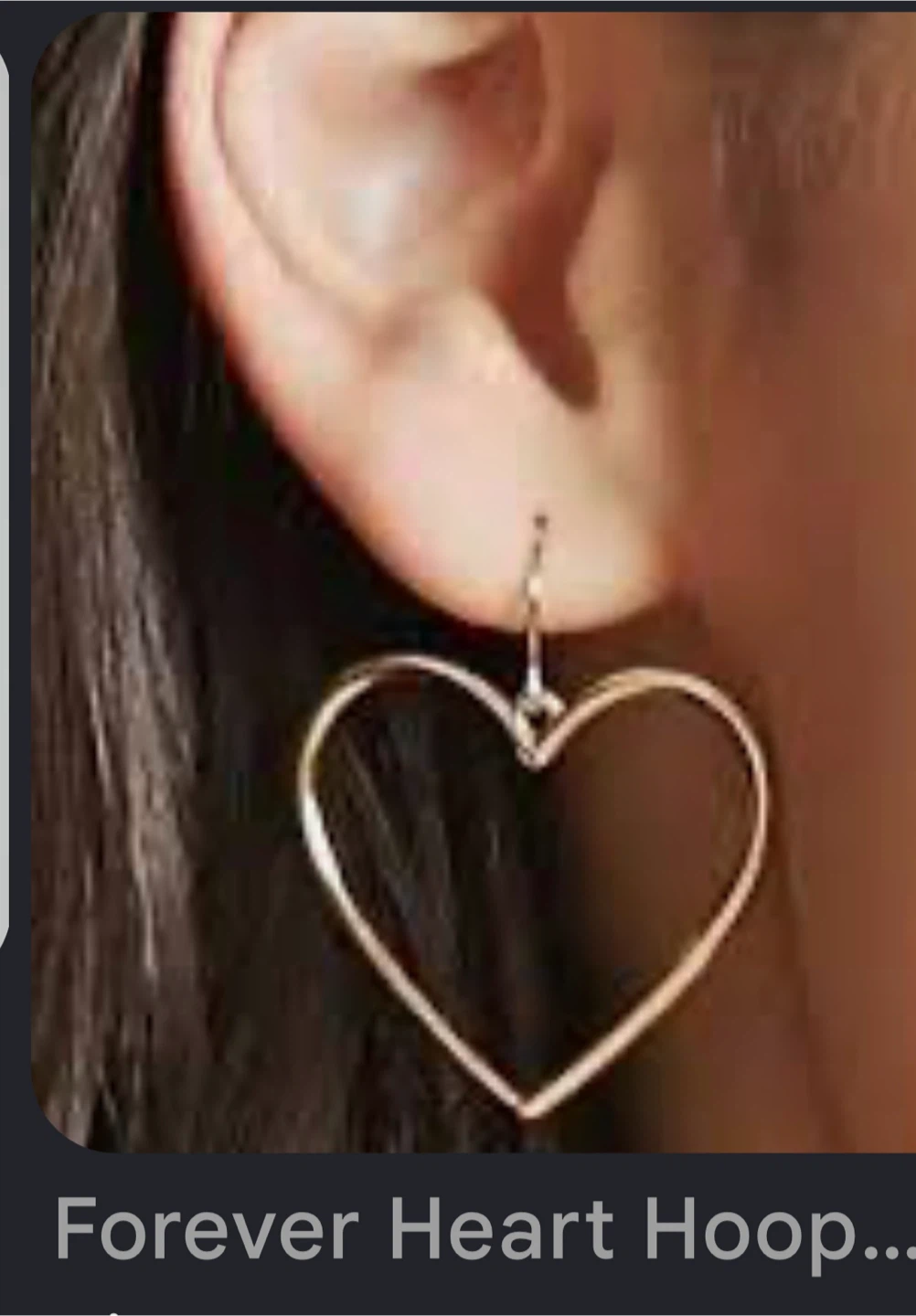 Gold Tone Heart Hoop Dangle Earrings
