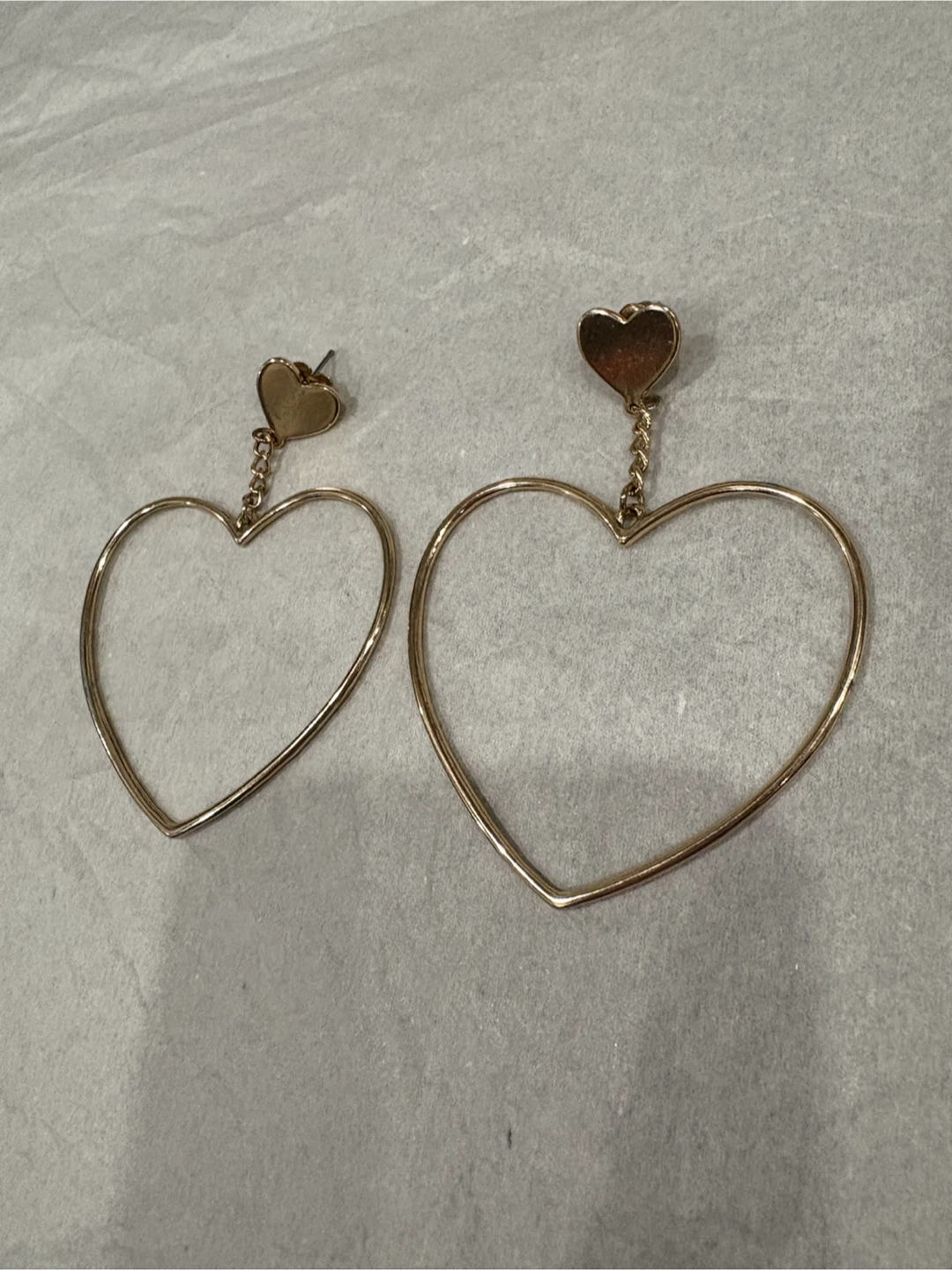 Gold Tone Heart Hoop Dangle Earrings - photo 4