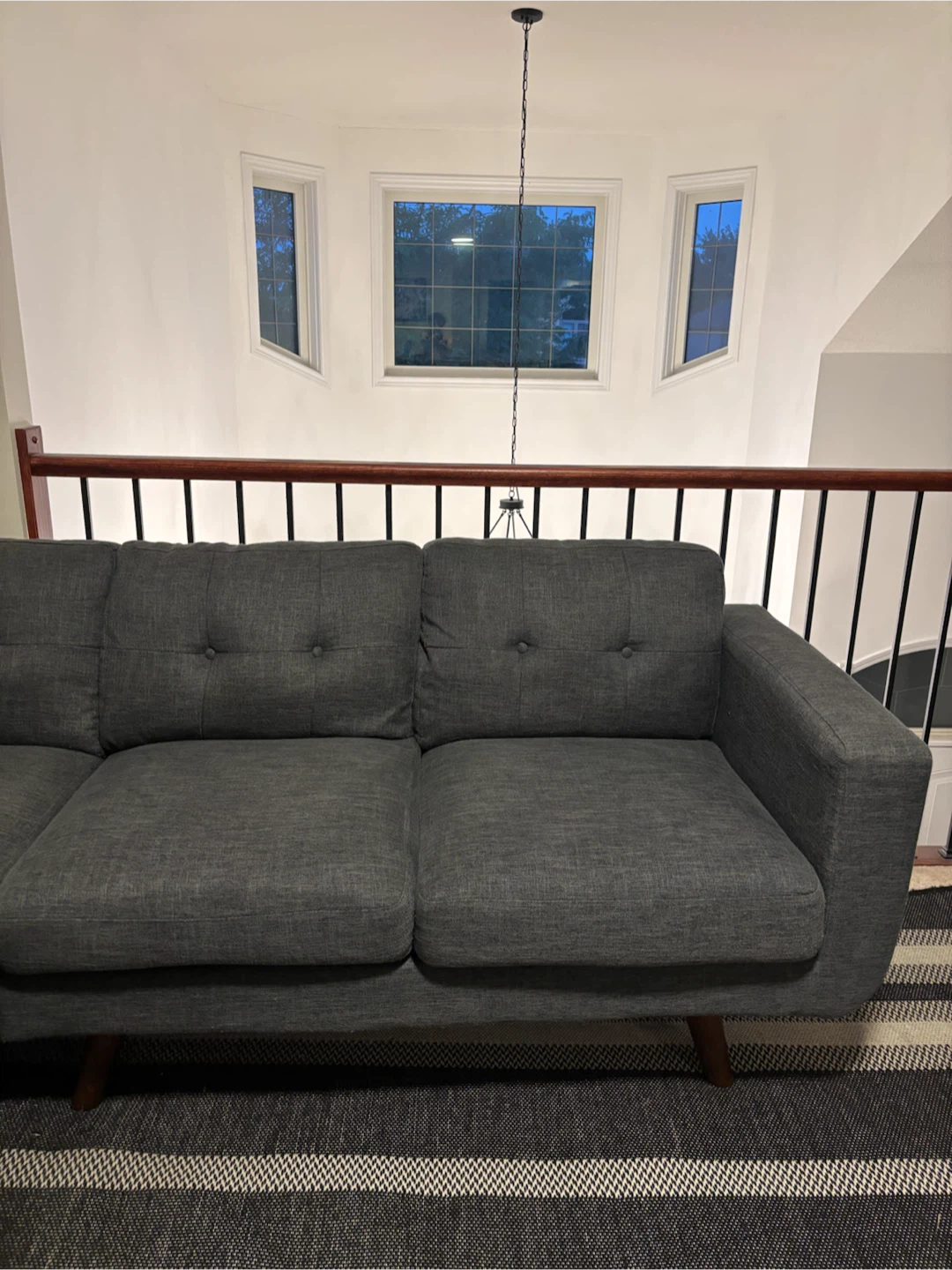 Mid-Century Modern Grey Sectional Sofa - photo 3