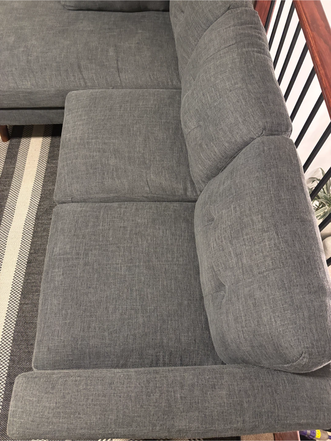 Mid-Century Modern Grey Sectional Sofa - photo 5