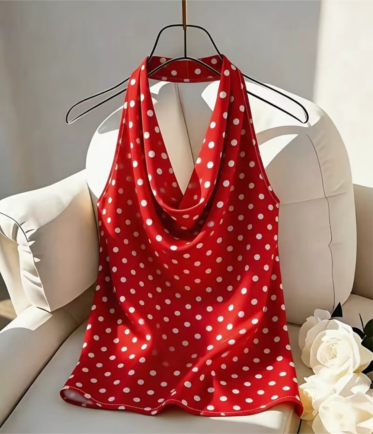Red Polka Dot Halter Top brand new