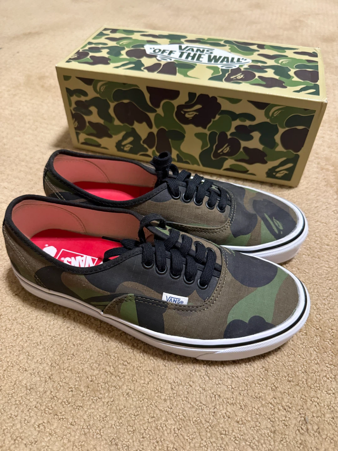 Vans Authentic Camo BAPE Edition Sneakers with Box - photo 2