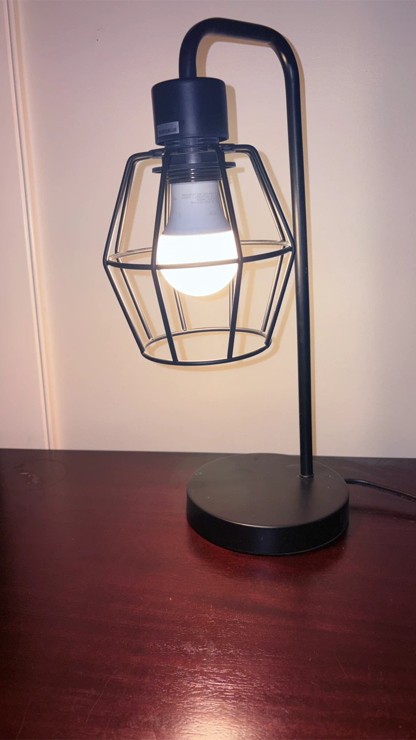 Elegant Black Industrial Cage Table Lamp with Bulb Included  60 - photo 2