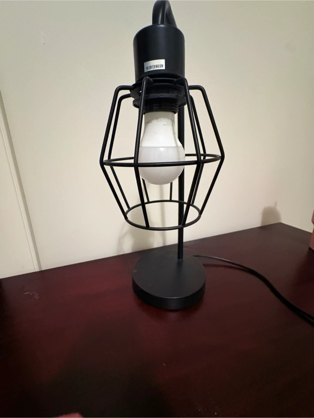 Elegant Black Industrial Cage Table Lamp with Bulb Included  60 - photo 3