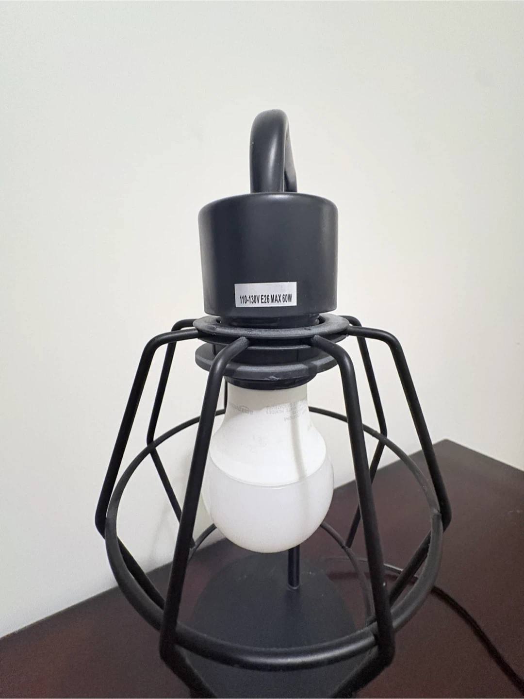 Elegant Black Industrial Cage Table Lamp with Bulb Included  60 - photo 4