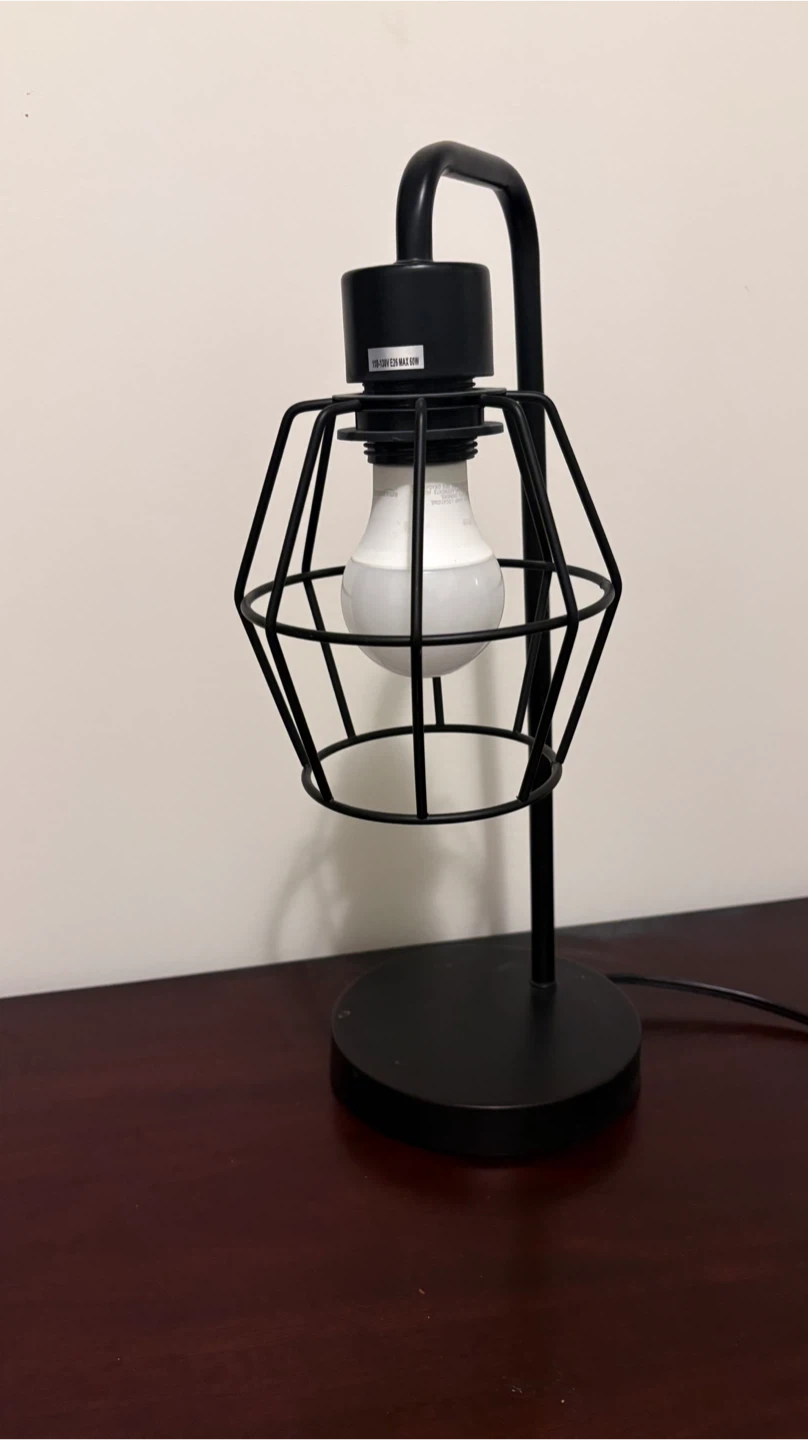 Elegant Black Industrial Cage Table Lamp with Bulb Included  60 - photo 5