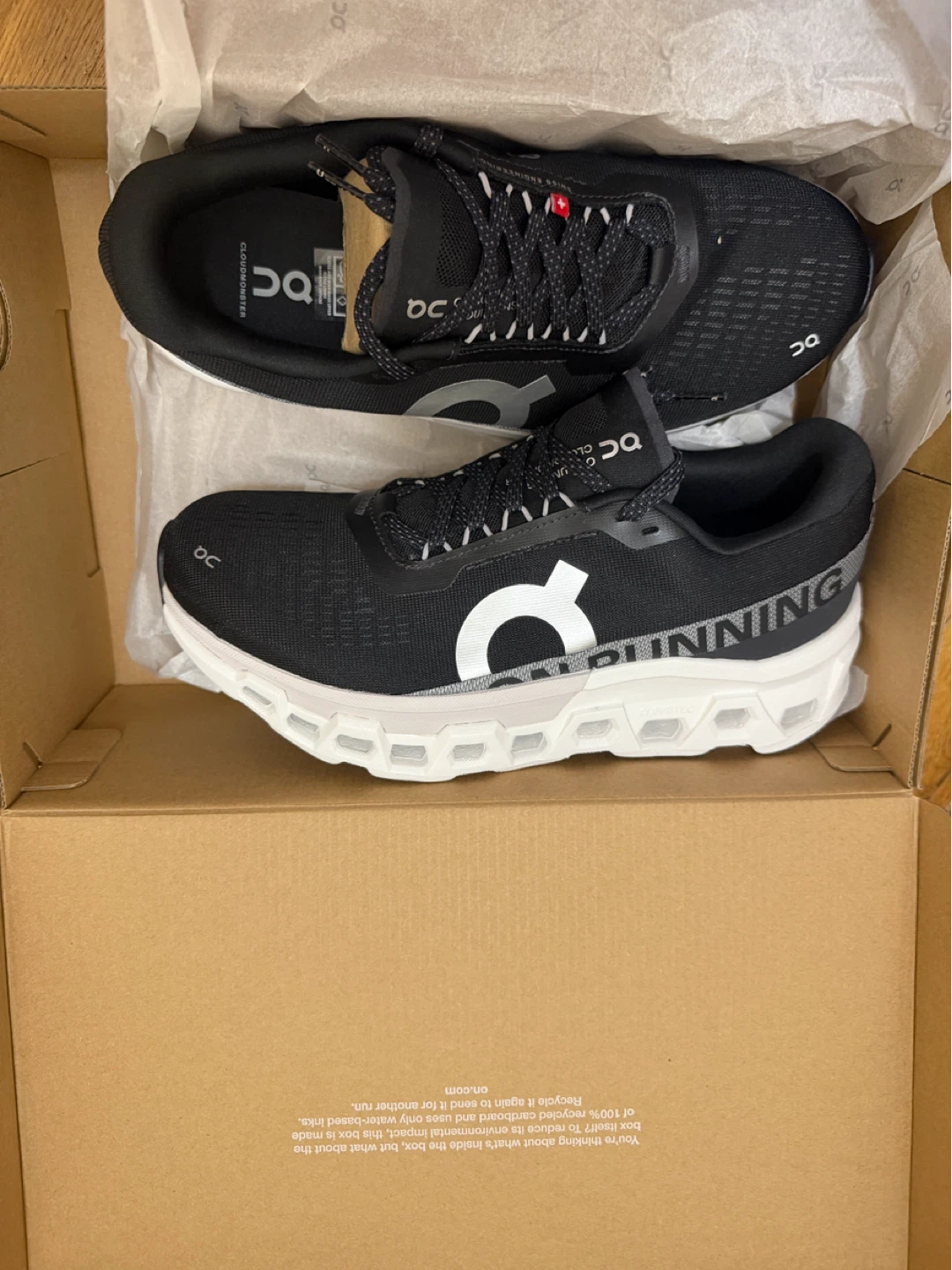 ON Cloudmonster 2 Running Shoes Black Frost US 10.5