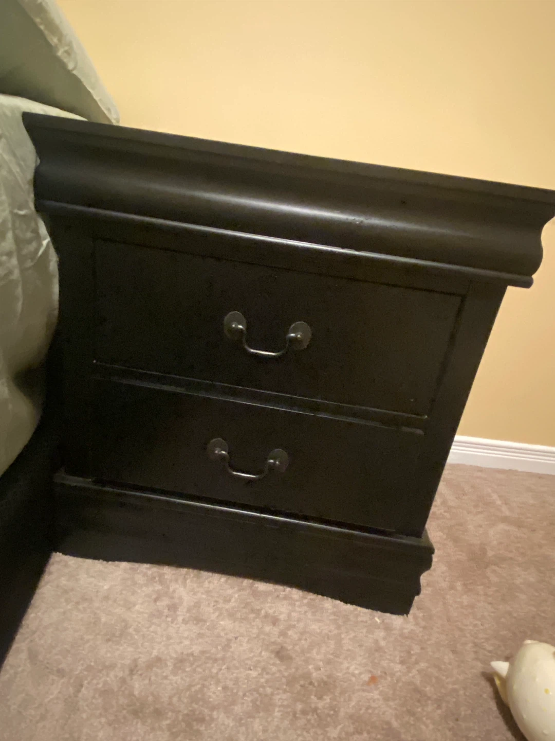 Black Two-Drawer Nightstand
