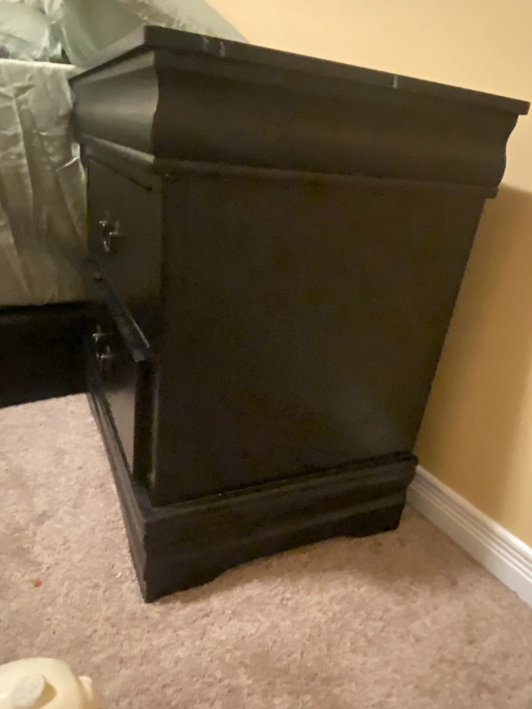 Black Two-Drawer Nightstand - photo 2