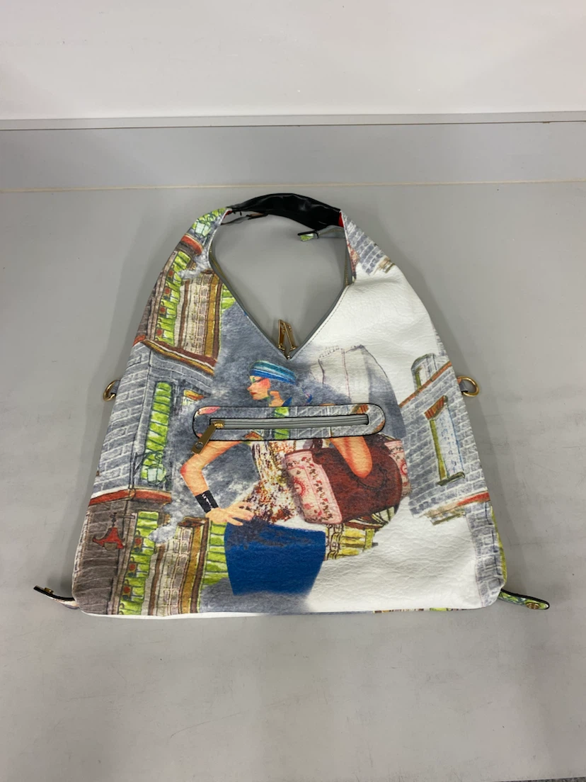 Hobo Handbag with Artistic City Scene Print - photo 5