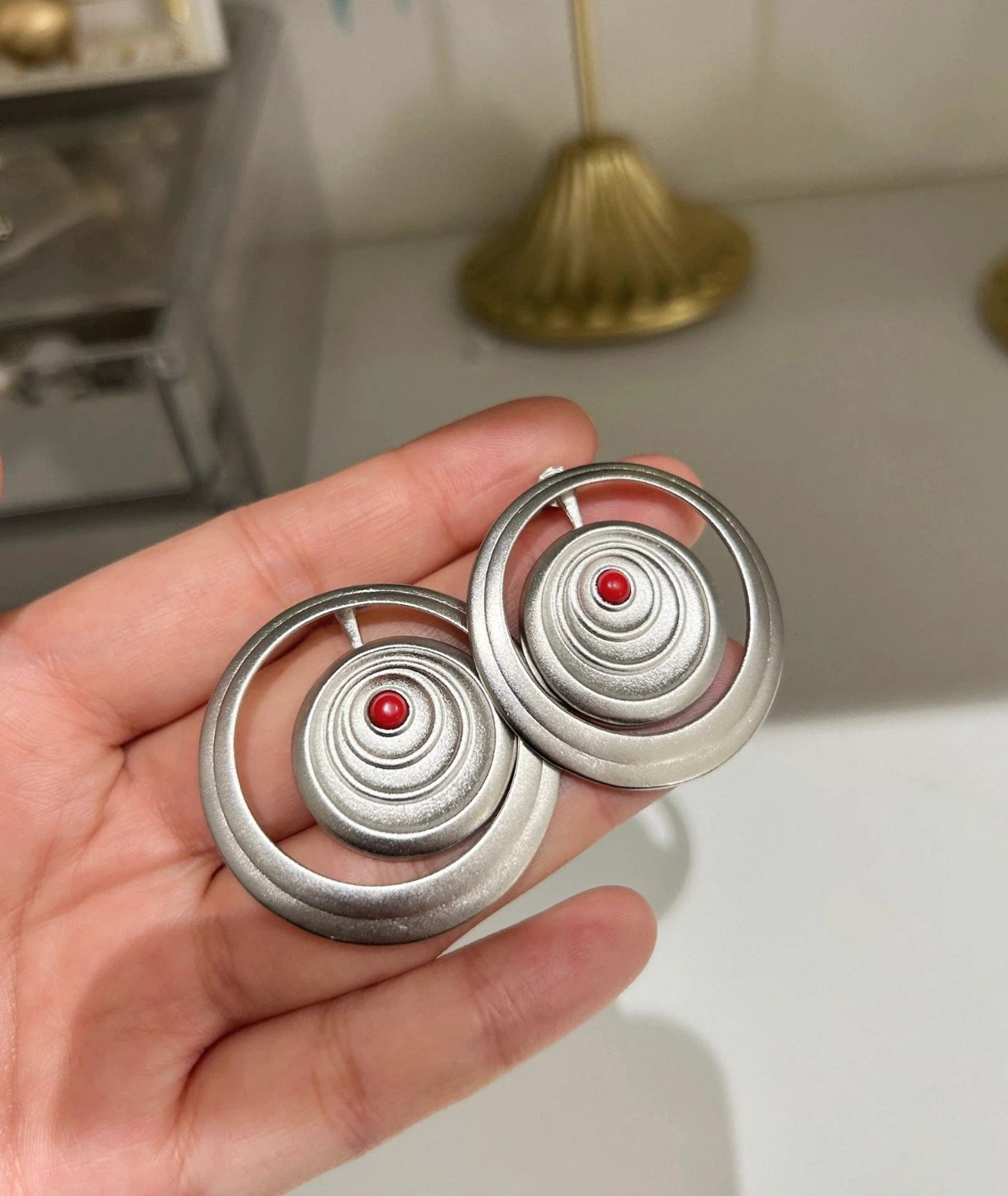 Vintage-Inspired Silver Spiral Statement Earrings