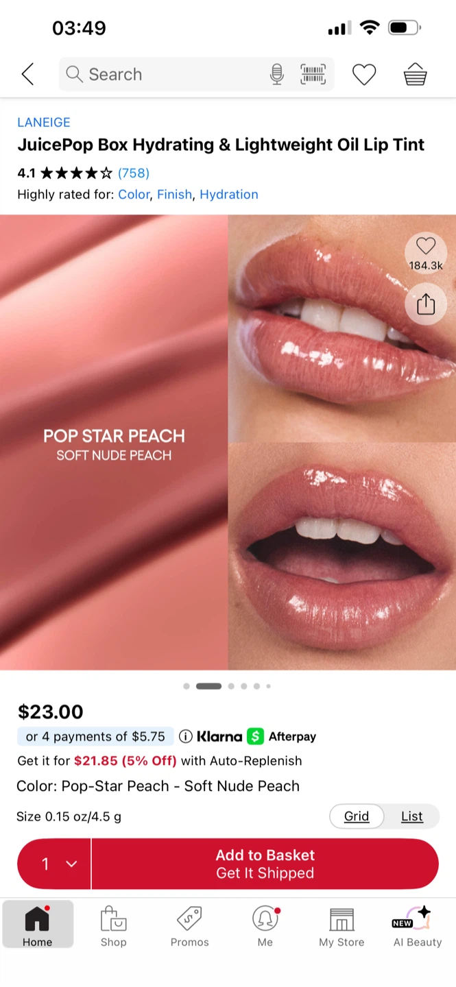LANEIGE JuicePop Box Lip Tint - Pop Star Peach - photo 2