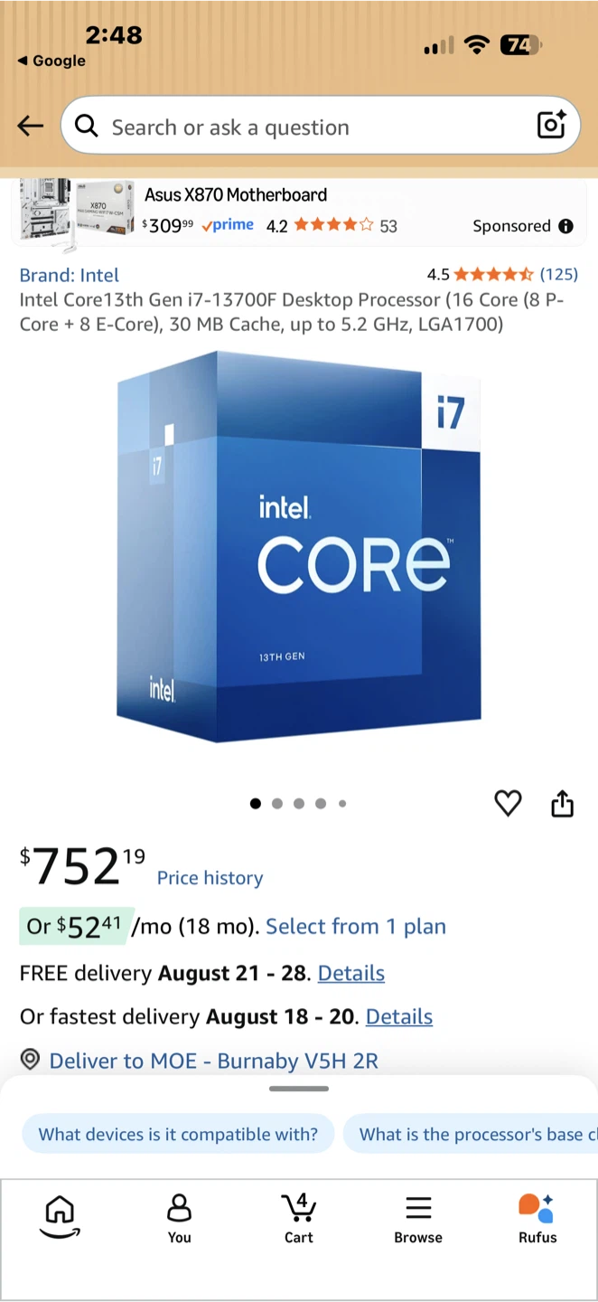 Intel Core i7-13700F Processor