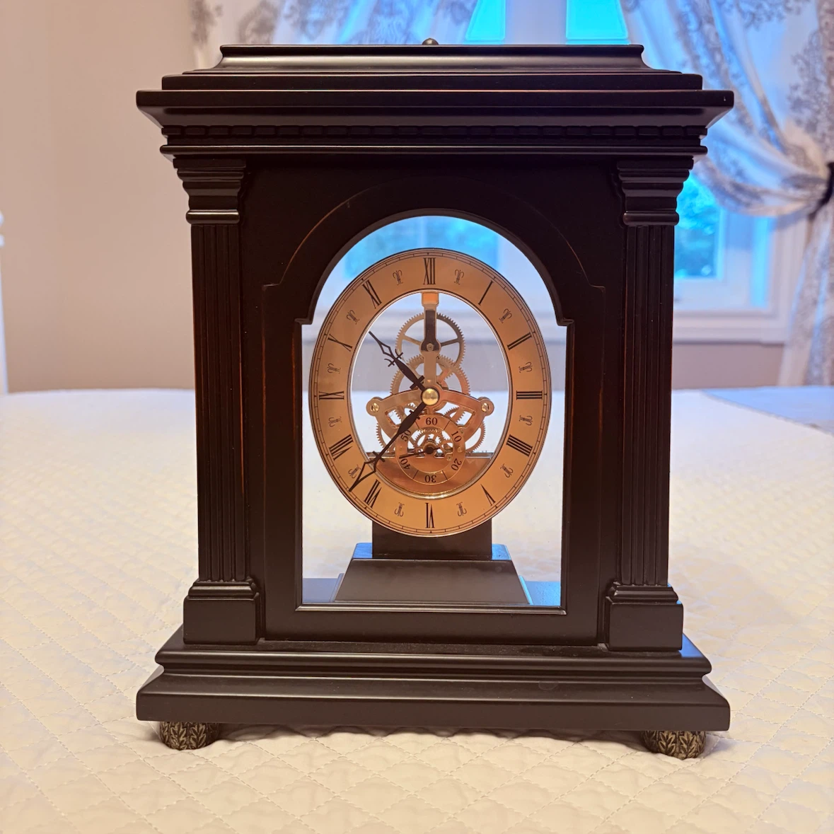 Bombay company Elegant Skeleton Mantel Clock