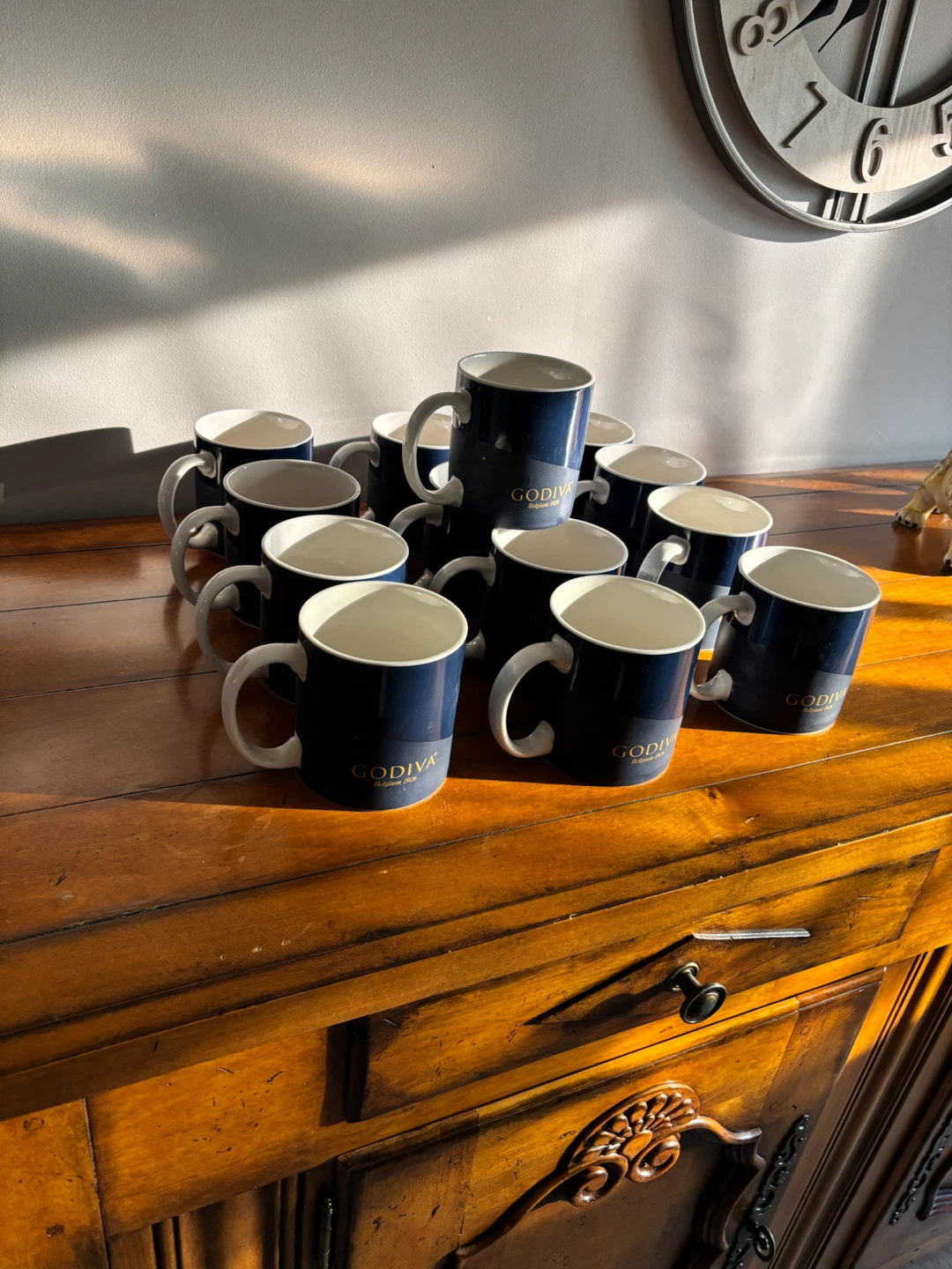 Set of 13 Godiva Mugs - Blue & Gold - photo 2